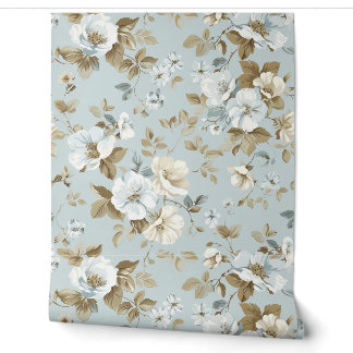Elegant White and Ivory Flowers Wallpaper