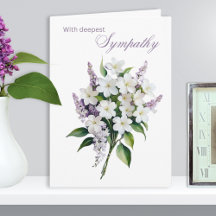 Elegant White and Lilac Flowers Deepest Sympathy