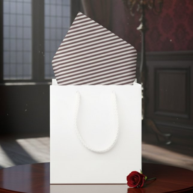 Elegant White and Plum Dark Halloween Striped Tissue Paper (Classic Dark Gothic Striped Tissue Paper. Elegant Retro White and Plum Stripes Geometric Pattern)