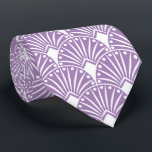 Elegant White Art Deco On Lavender Background Tie<br><div class="desc">You can change the elegant,  white art deco seamless pattern over the lavender background by changing the background colour.</div>