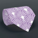 Elegant White Art Deco On Lavender Background Tie<br><div class="desc">You can change the elegant,  white art deco seamless pattern over the lavender background by changing the background colour.</div>