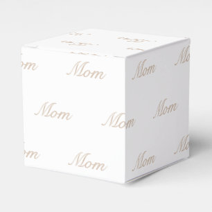 Elegant white beige custom script name text chic favour box
