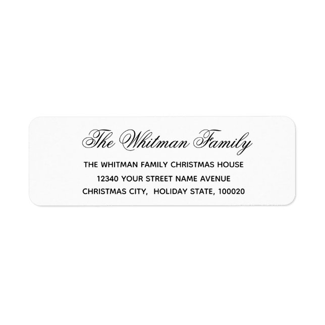 Elegant White Black Address (Front)