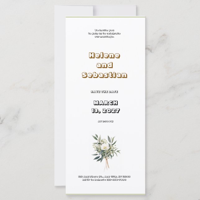 Elegant white, black and green wedding (Front)