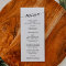 Elegant White & Black Calligraphy Dinner Menu Card