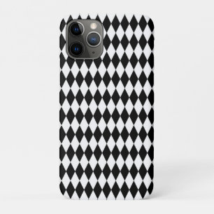 Elegant White Black Harlequin Geometric Rhombuses Case-Mate iPhone Case