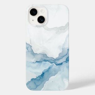 Elegant white & Blue marble Stylish Case-Mate iPhone 14 Case