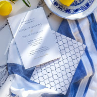 Elegant White & Blue Mediterranean Wedding