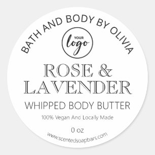 Elegant White Body Butter Labels