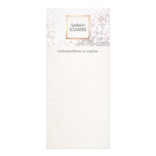 Elegant White Bokeh Glitter and FAUX Linen Rack Card