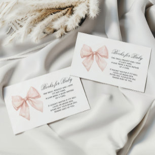 Elegant White Bow Book for Baby Enclosure Card