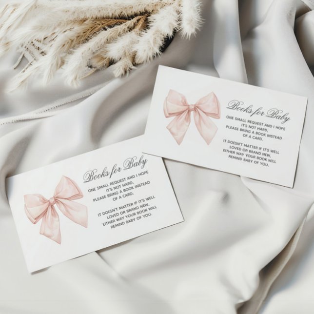 Elegant White Bow Book for Baby Enclosure Card (Creator Uploaded)