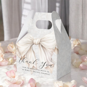 Elegant White Bow Bridal Shower Thank You Favour Box