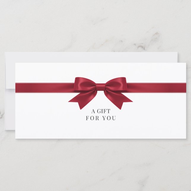 Elegant White Bow Gift Certificate (Front)
