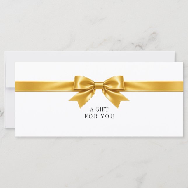 Elegant White Bow Gift Certificate (Front)