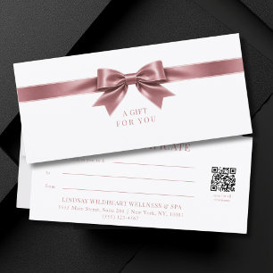 Elegant White Bow QR Code Gift Certificate