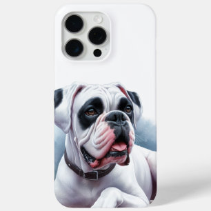 Elegant White Boxer Dog – Watercolor Style iPhone 15 Pro Max Case