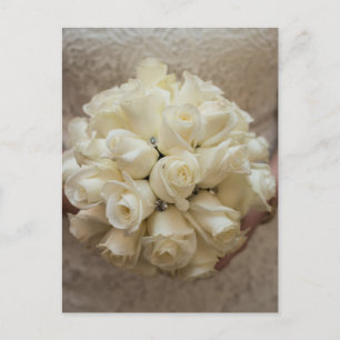 Elegant White Bridal Bouquet Postcard