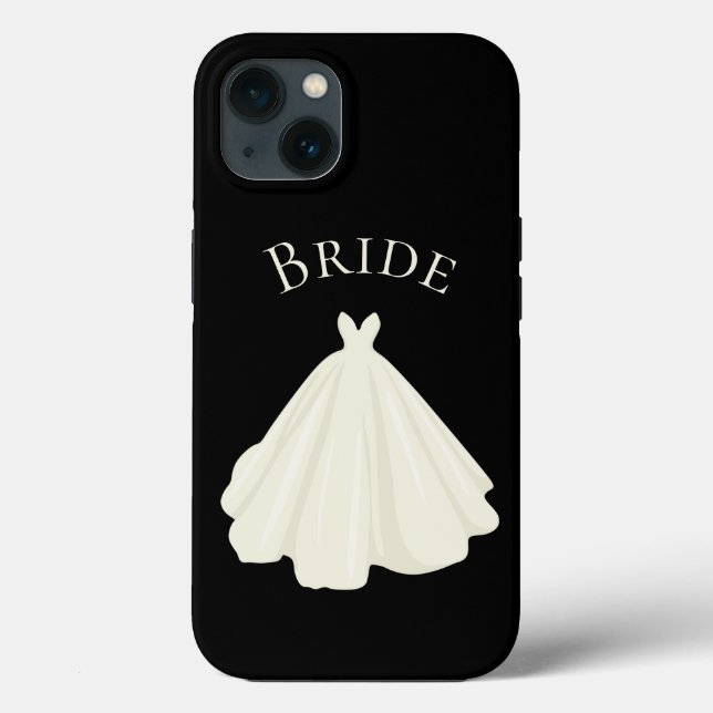 Elegant White Bride Gown Typography Wedding  Case-Mate iPhone Case (Back)