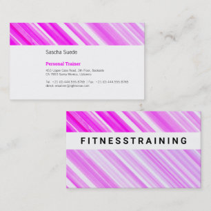 Elegant White Business Cards with Pink Stripes