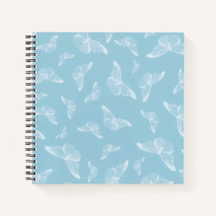 Elegant White Butterflies Ditsy Pattern   Notebook