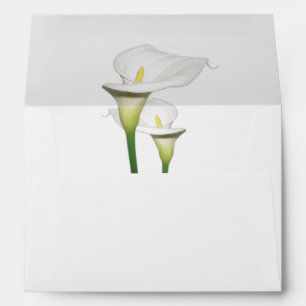 Elegant White Calla Lilies 5x7 Wedding Invitation Envelope