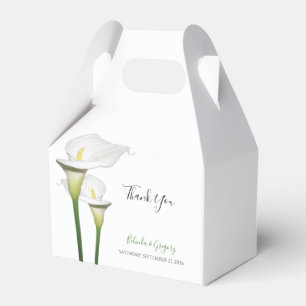 Elegant White Calla Lilies Wedding Favour Box