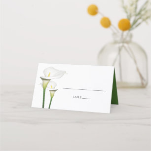 Elegant White Calla Lilies Wedding Place Card