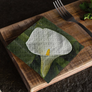 Elegant White Calla Lily Floral Napkin