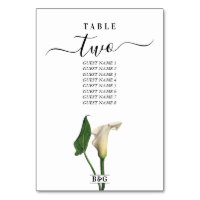 Elegant White Calla Lily Green Botanical Wedding