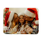 Elegant White Calligraphy Merry Christmas Name