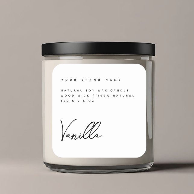 Elegant white candle product label (Creator Uploaded)