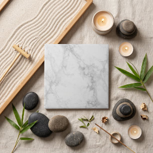 Elegant White Carrara Marble Soft Grey Veining Tile