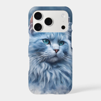 Elegant White Cat Blue Eyes Artistic Phone Case