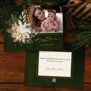 Elegant White Christmas Flowers Calligraphy Photo