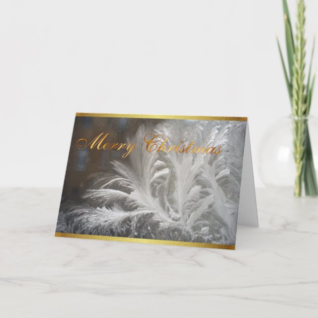 Elegant White Christmas Holiday Card (Front)