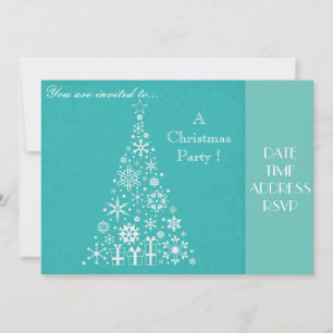 Elegant white Christmas tree Christmas party Invitation