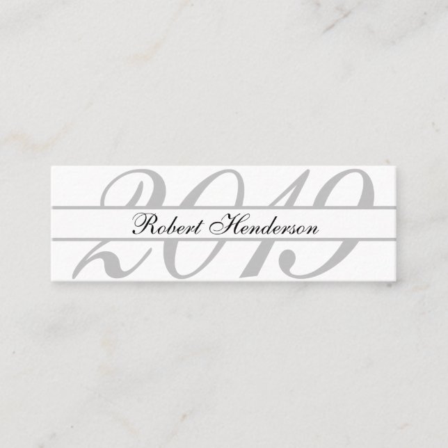 Elegant white classic insert card graduation name (Front)