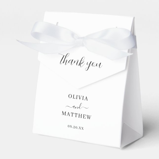 Elegant White Classic Minimalist Wedding Favour Box (Front Side)