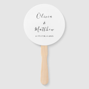 Elegant White Classic Minimalist Wedding Hand Fan