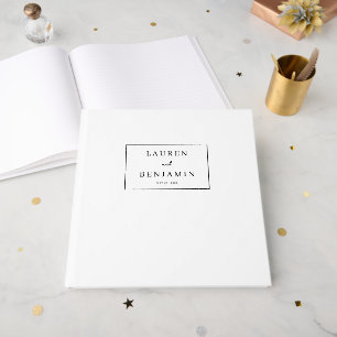Elegant White Confetti Guest Book