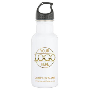 Elegant White Corporate Company Business Logo 532 Ml Water Bottle