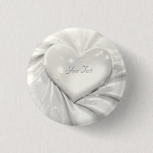 Elegant White Cream Heart Button