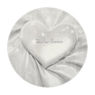 Elegant White Cream Heart Cutting Board