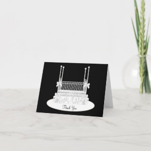 Elegant White Crib Baby Shower Thank You Cards