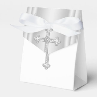 Elegant White Cross First Communion Favour Box