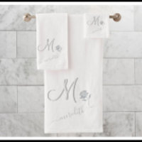 Elegant White Custom Monogram Name Flower