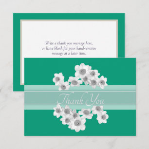 Elegant White Daffodils Modern Botanical Thank You Card