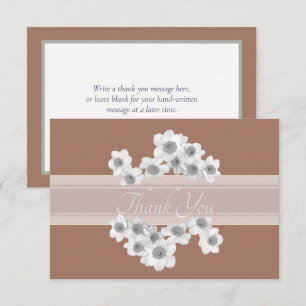 Elegant White Daffodils Modern Botanical Thank You Card