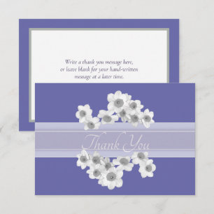 Elegant White Daffodils Modern Botanical Thank You Card